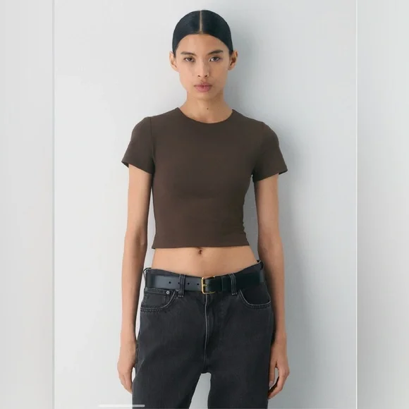 Aritzia Original Contour Crew Waist T-shirt - NWT - Picture 2 of 6